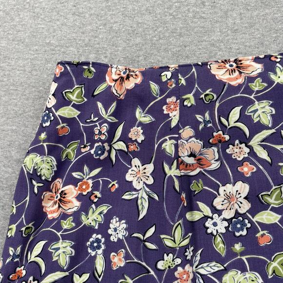 90s VTG Paul Harris Design Floral Maxi Skirt Size L Purple Wrap Front Fairycore - Picture 14 of 16
